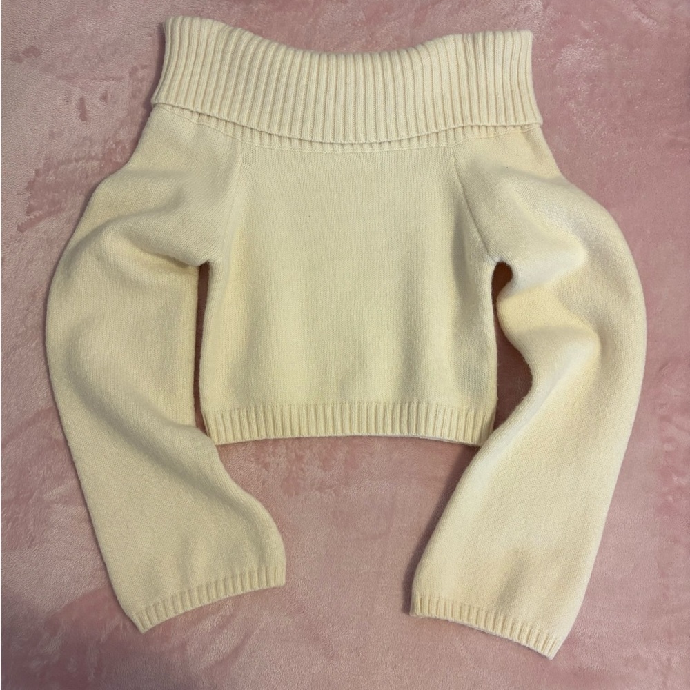 Off the shoulder knit sweater